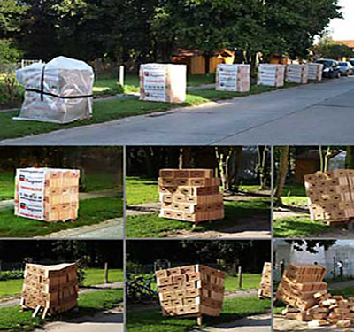 Distortions, Une palette de briques par jour, Residence Art/Terre, Comines-Warneton, Belgique 2010